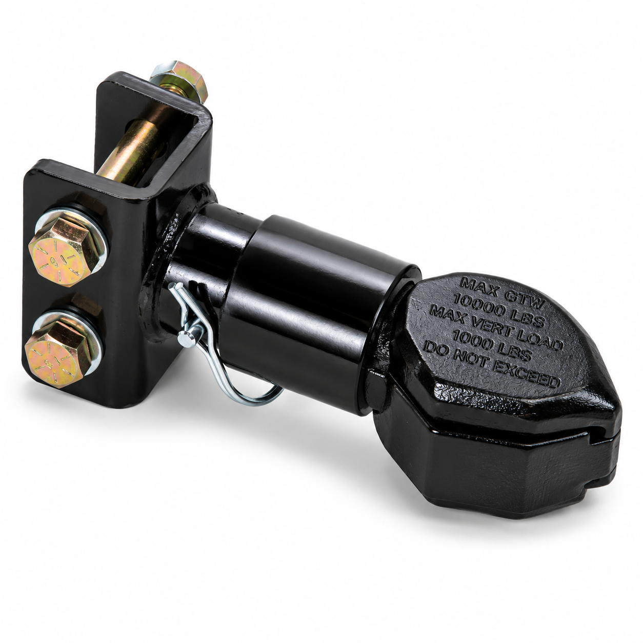 Heavy-duty adjustable trailer coupler with channel mount and 2-5/16 inch ball socket