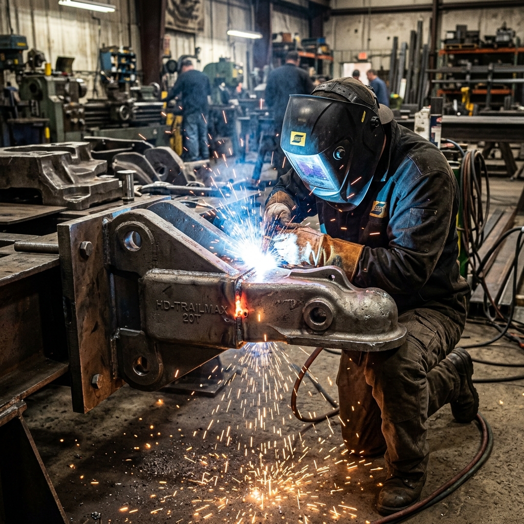 MIG welding process used for trailer couplers and suspension brackets